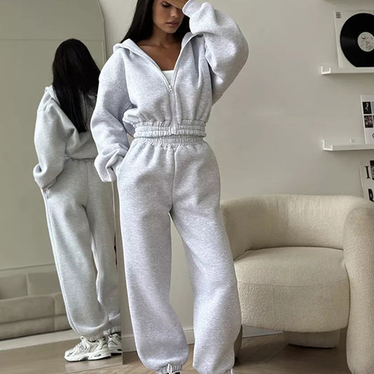 Solid Color 3 Pieces Clothing set Hoodie Bra Vest Pants Sports Outfits