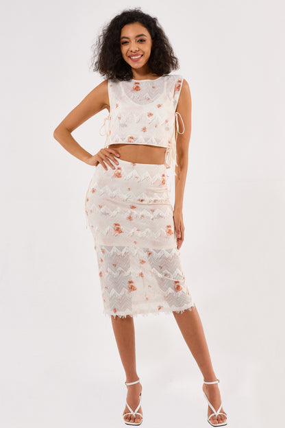 Perfect Day Skirt Set - White /combo