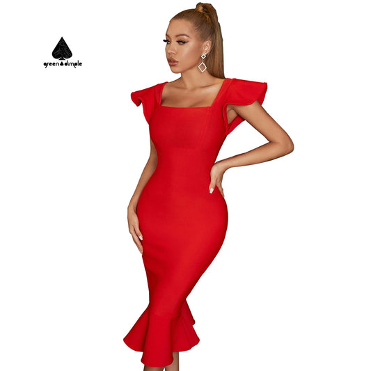 Elegant Evening  Fishtail Evening Party Ball Gown Bodycon Dress