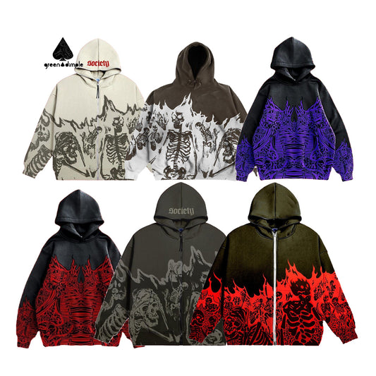 Autumn and winter Heavyweight Custom Logo Printed Y2K style Thick Hoodies