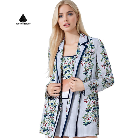 Breathable Women floral print jacket