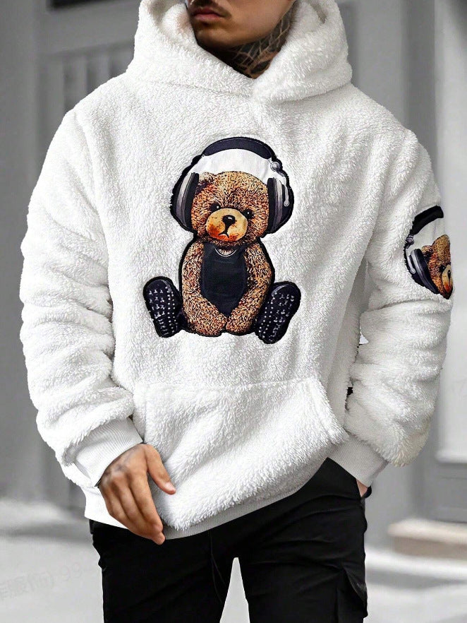 Hooded Sweatshirt Furry Double-sided Fleece Lambhair Pullover Hoodie