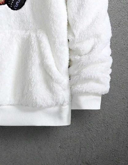 Hooded Sweatshirt Furry Double-sided Fleece Lambhair Pullover Hoodie