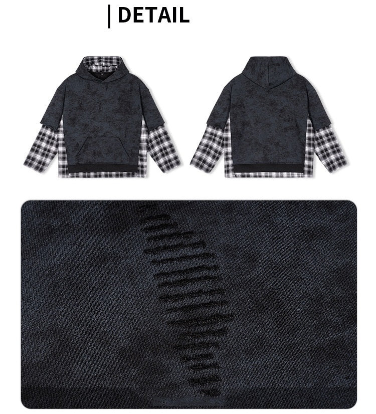 High Quality Heavyweight Y2K Fake-2-pieces Vintage Unisex Hoodie