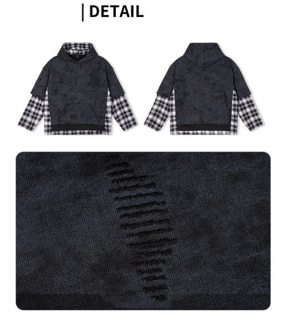 High Quality Heavyweight Y2K Fake-2-pieces Vintage Unisex Hoodie