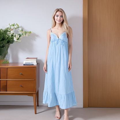 Strap V neck Loose Fit Casual midi long Dress