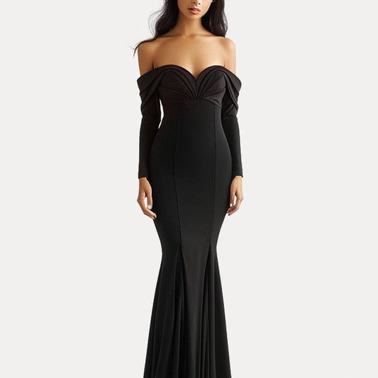 Bodycon long sleeve women black elegant wrap dress