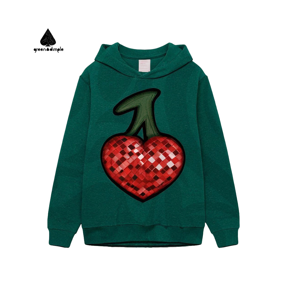 Strawberry Logo Cotton green winter Wool sweatshirt