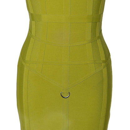 Fashion thick elastic ribbed bodycon casual dress