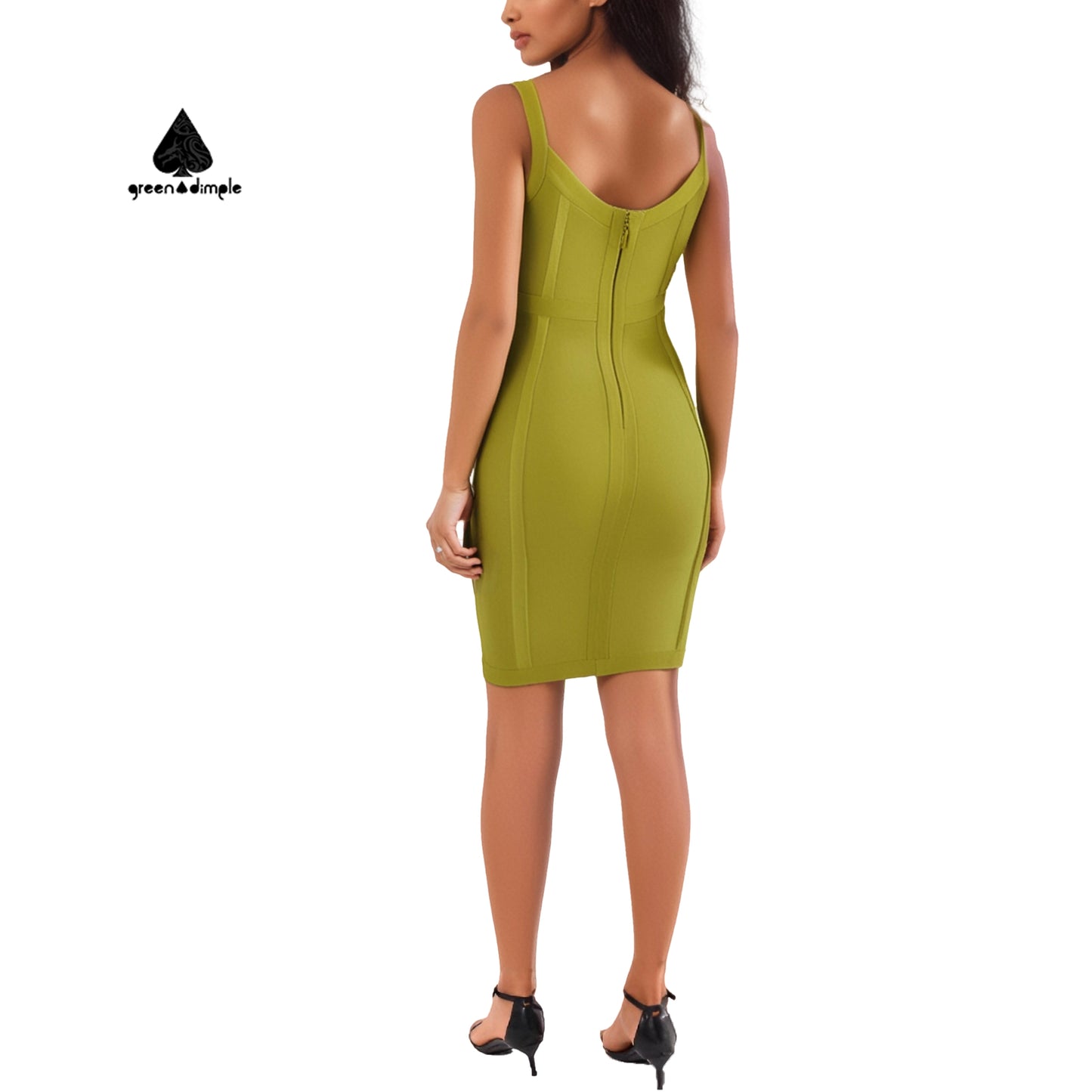 Fashion thick elastic ribbed bodycon casual dress