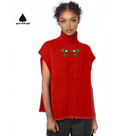 Christmas winter warm Sleeve less Sweaters For Women