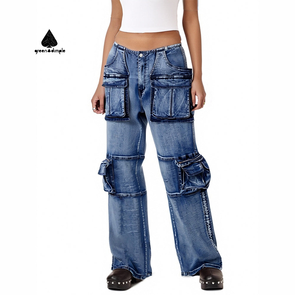 Oversize Cargo unisex Denim Wide Leg baggy jeans