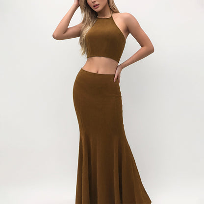 Women Avant-garde fashion camisole long skirt set