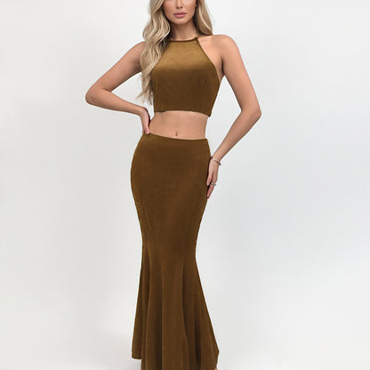 Women Avant-garde fashion camisole long skirt set