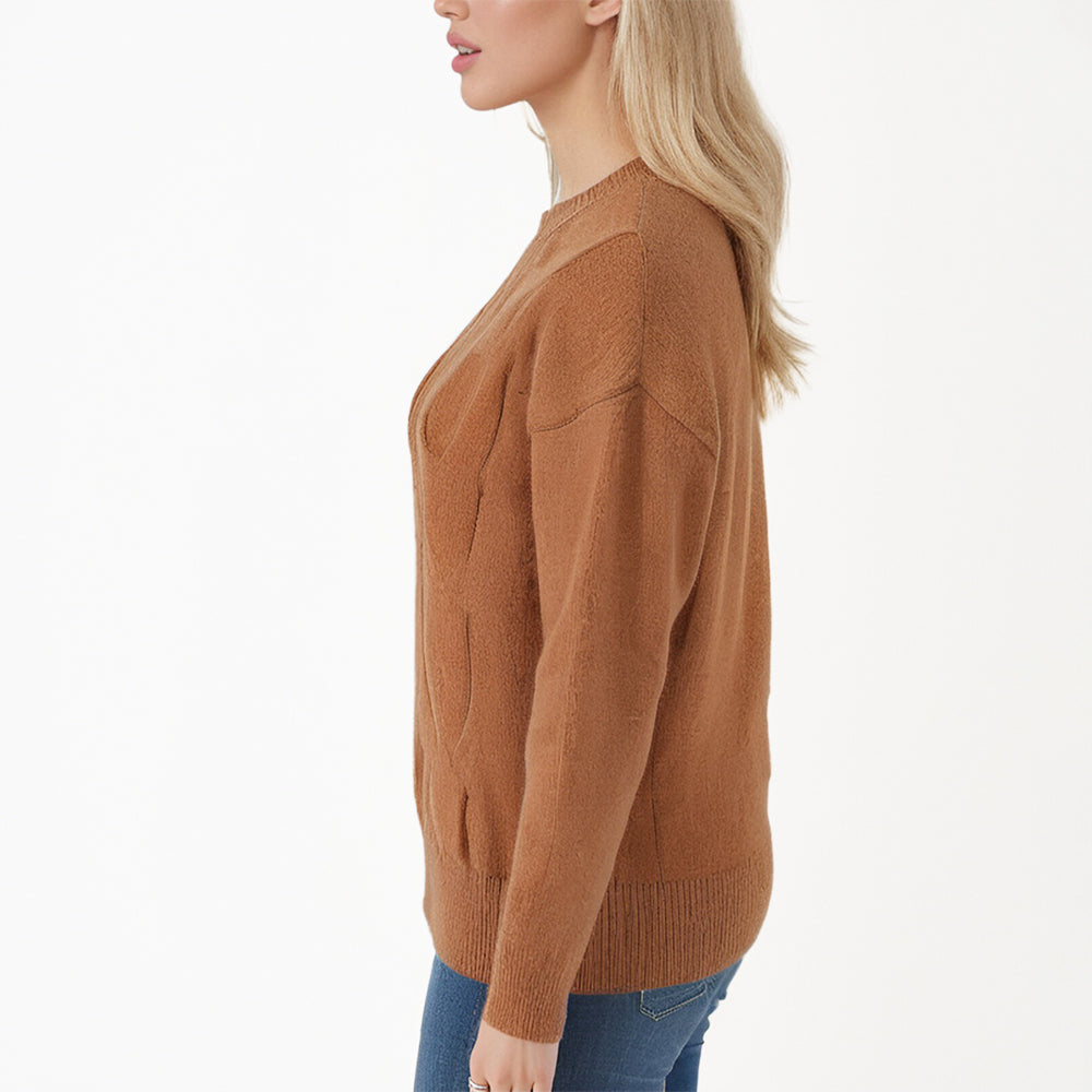 Plus size drop shoulder women casual sweater