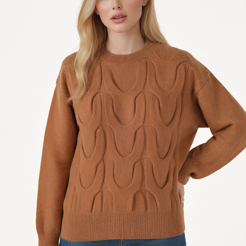 Plus size drop shoulder women casual sweater