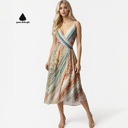 2024 trendy colorful printed long dresses women