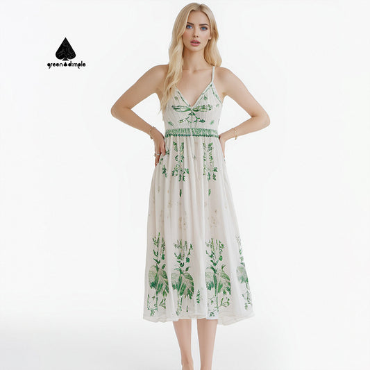 Loose Breathable Casual polynesian cottagecore midi dress