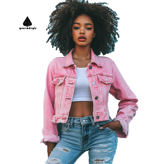 Fashion bestseller Tie Dye Cropped Denim Pink Short Jackets