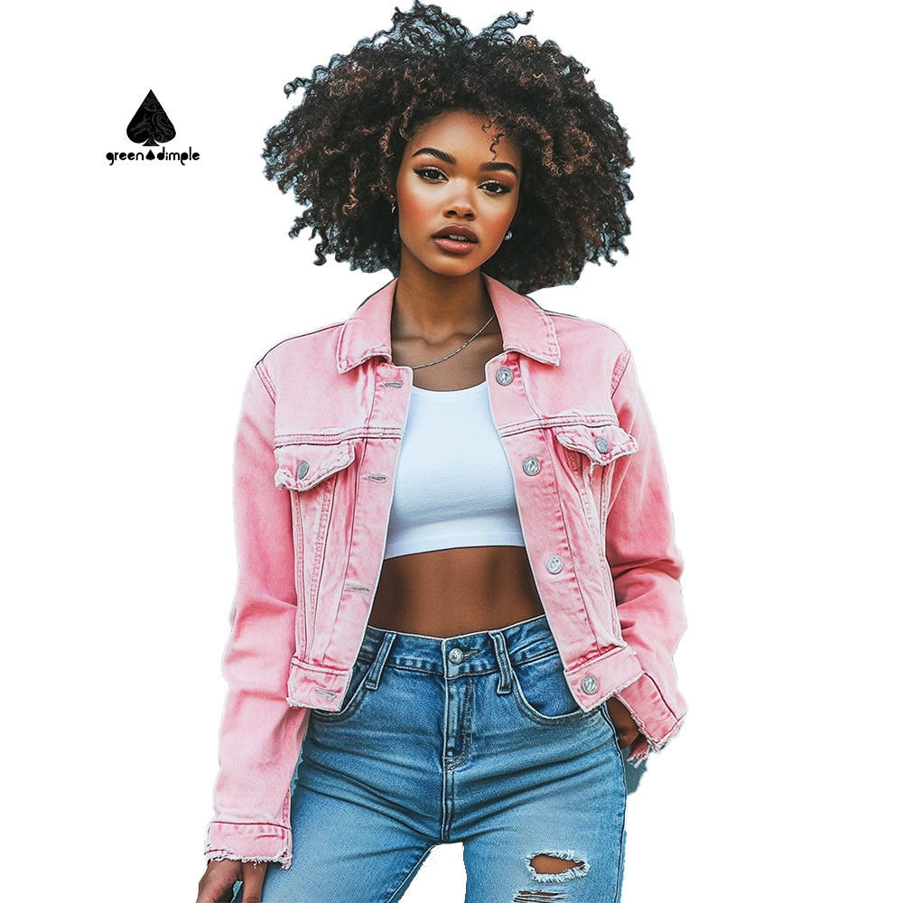 Fashion bestseller Tie Dye Cropped Denim Pink Short Jackets