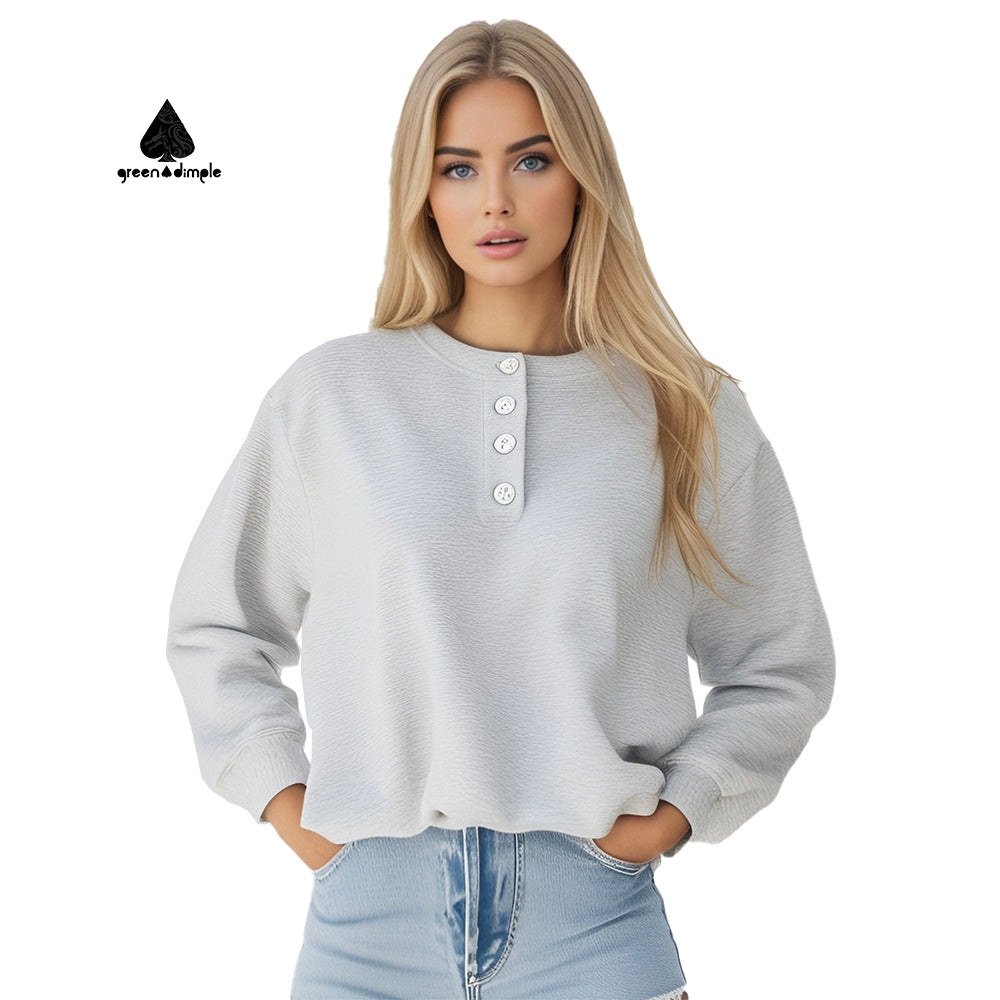 Wool Crew Neck loose style Knitted unisexSweatershirt