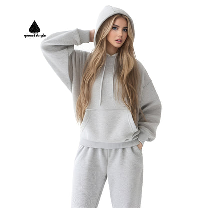 Heavy weight Oversized Sweatshirt Top Hoodie And long Sweatpants Set