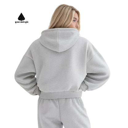 Heavy weight Oversized Sweatshirt Top Hoodie And long Sweatpants Set