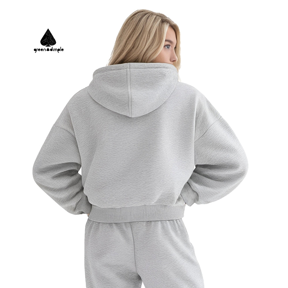 Women Pullover Sportswear Tracksuit Jogging Fitness Wear Two Piece Set