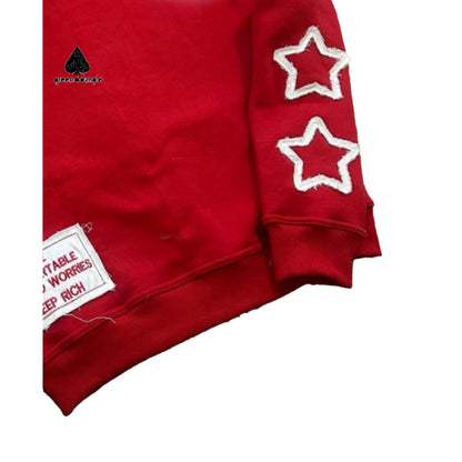 Patch Applique Embroidery Boxy Cropped Zip up Hoodie