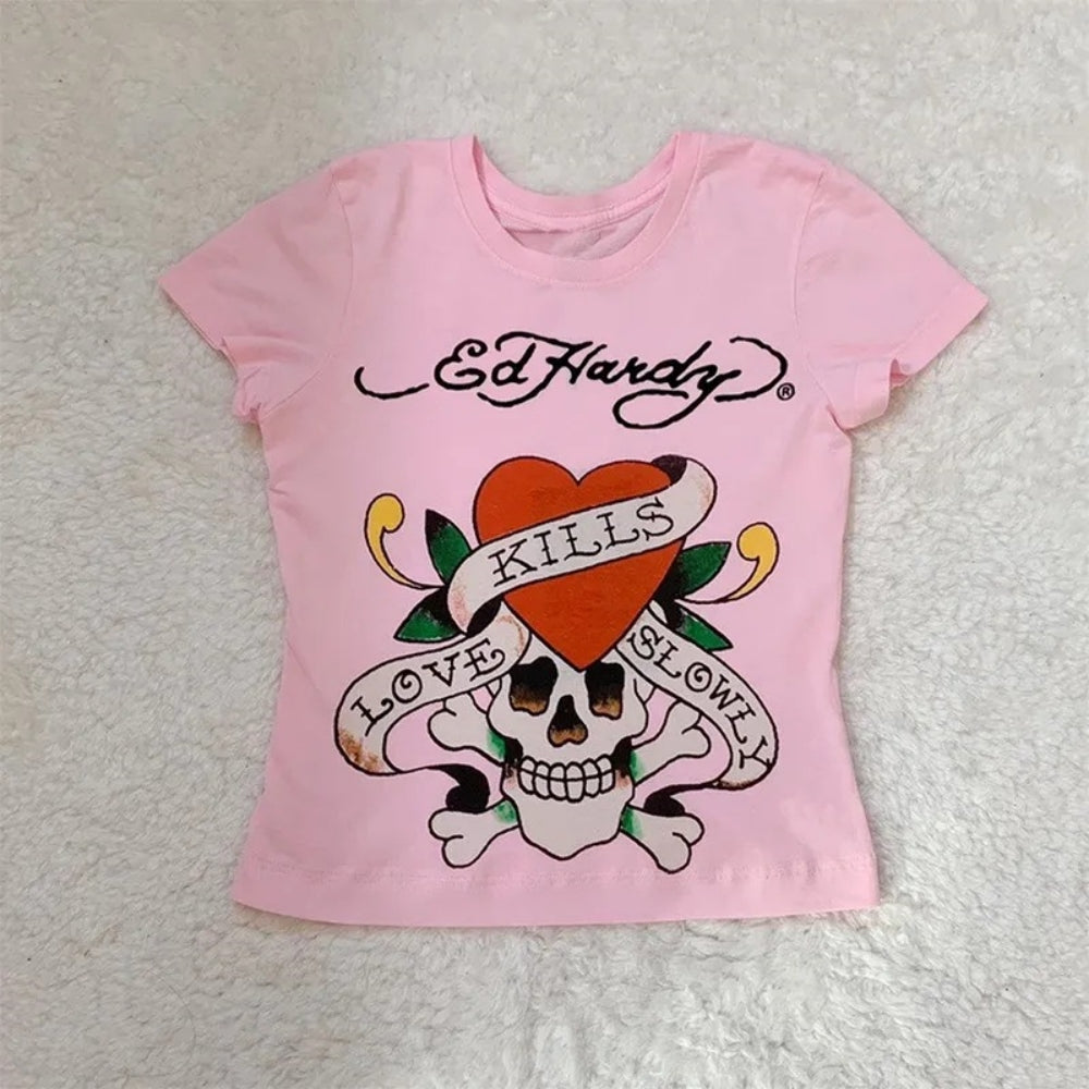 Cute Summer Streetwear Graphic Cotton T-Shirt