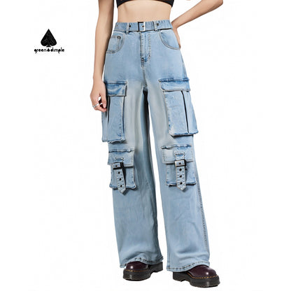 Unisex High Quality Straight Loose Cargo Jeans