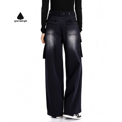 Unisex High Quality Straight Loose Cargo Jeans