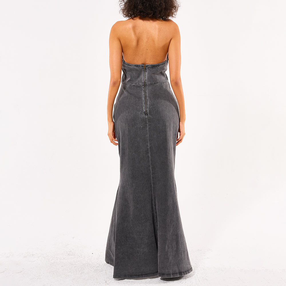 Tennessee Denim Maxi Dress - Dark Wash