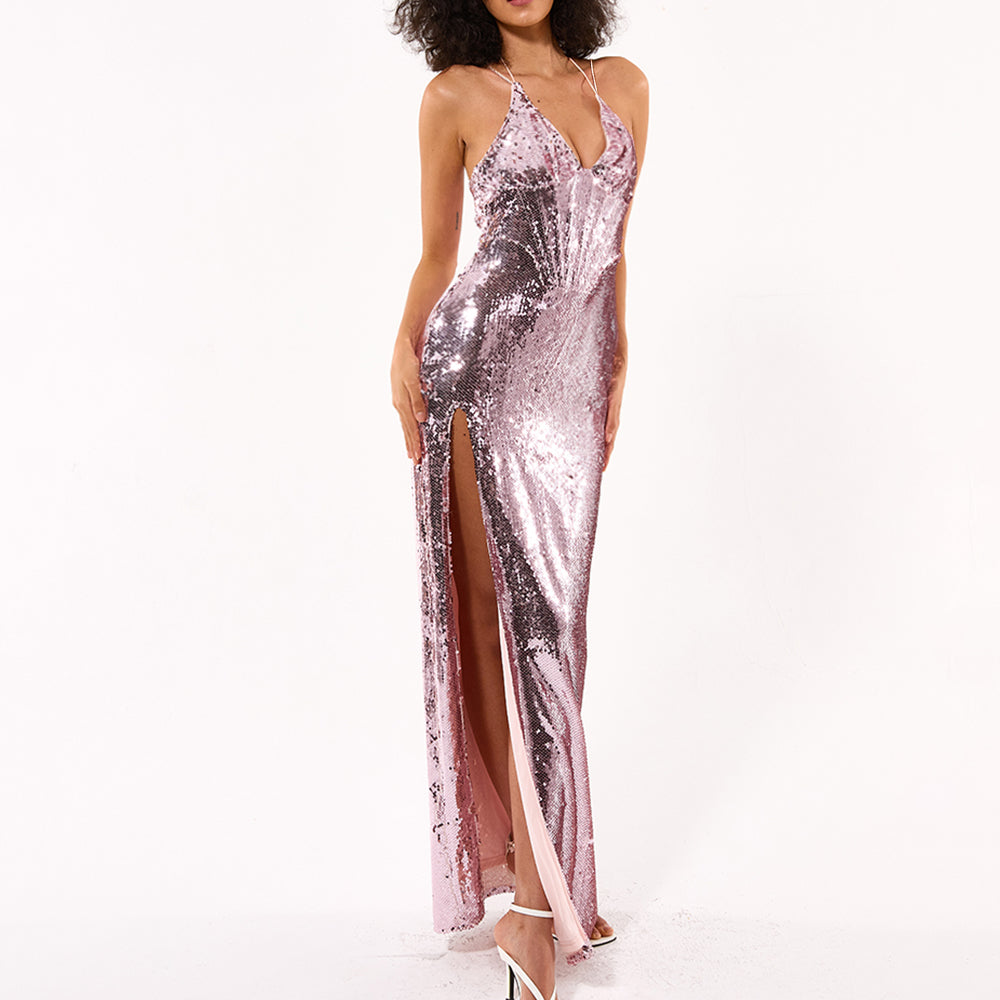 Genesis Sequin Maxi Dress - Purple