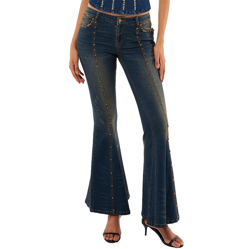 Take It Or Leave It Stretch Flare Jeans - Dark Wash