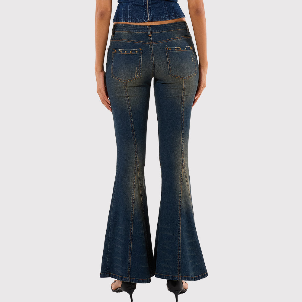 Take It Or Leave It Stretch Flare Jeans - Dark Wash