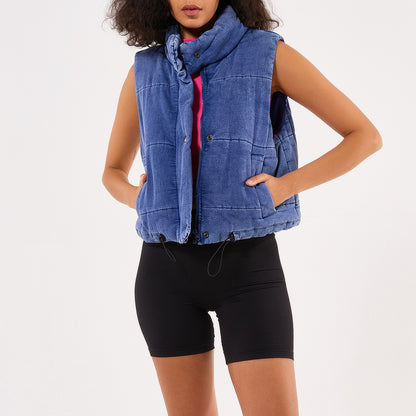 Keep It Simple Cropped Jacket - Blue