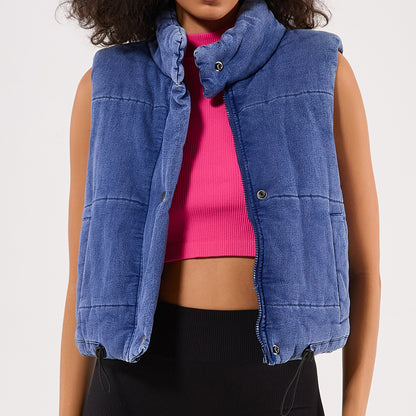 Keep It Simple Cropped Jacket - Blue