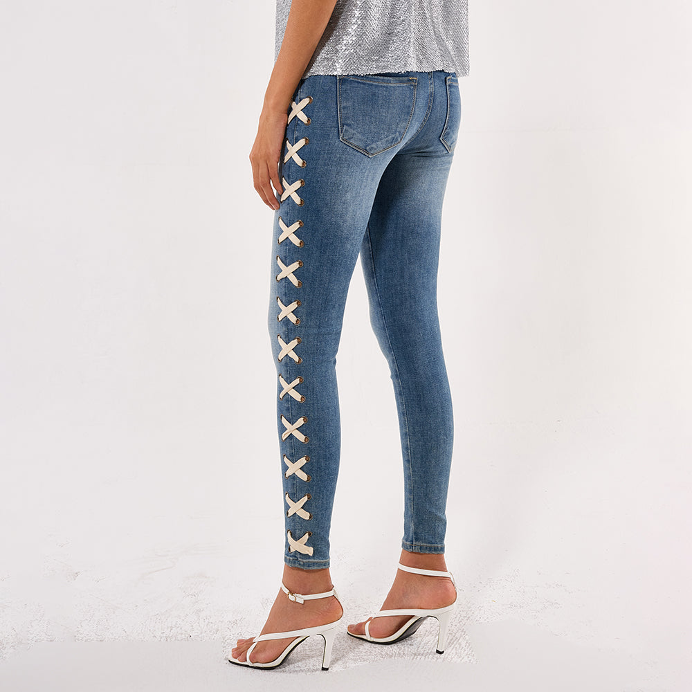 Wherever Whenever Non Stretch Tinted Wide Leg Cargo Jean - Dark Wash