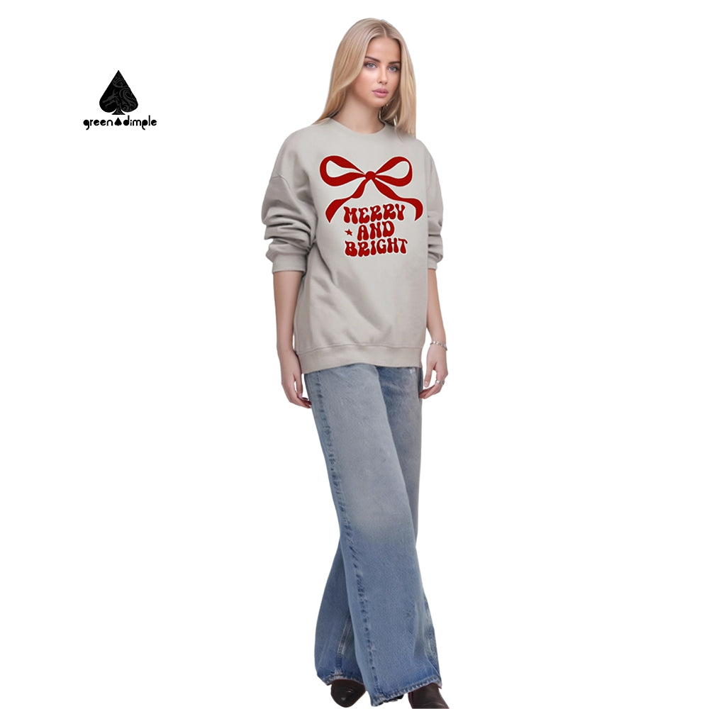 Merry and Bright cotton wool Loose style Sweatshirt