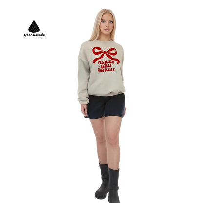 Merry and Bright cotton wool Loose style Sweatshirt