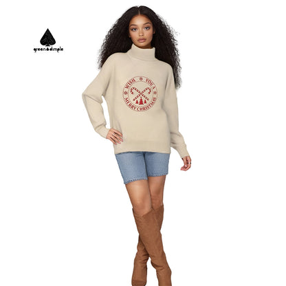 Christmas wish Logo high neck Cashmere sweatshirt