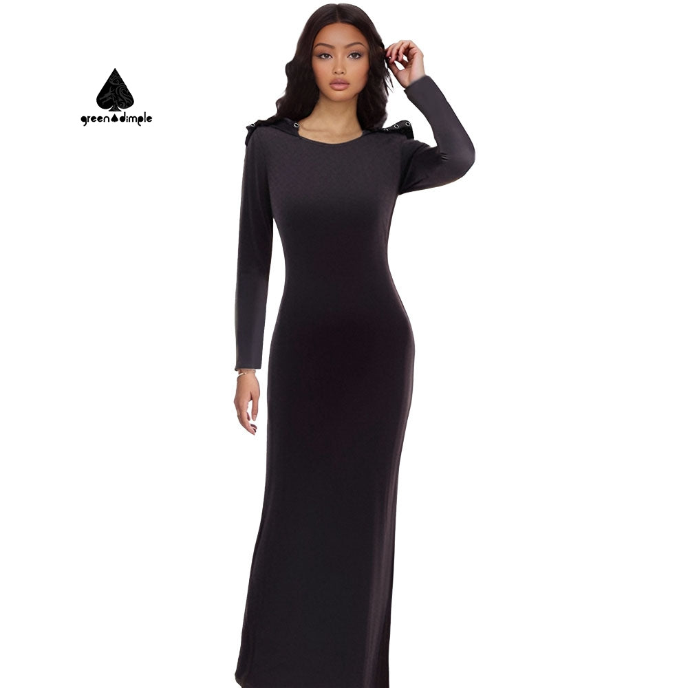 Casual Bodycon maxi long Hoodie Pullover Skinny Dress