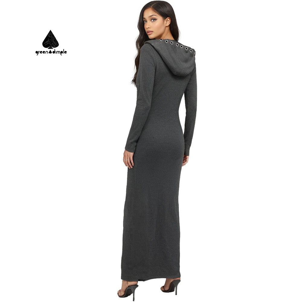 Casual Bodycon maxi long Hoodie Pullover Skinny Dress