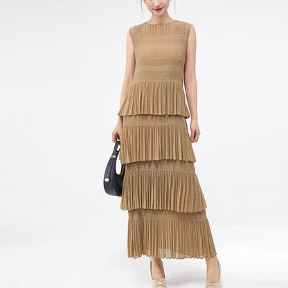 Wrinkled Oversize Summer Loose Women Formal Maxi Fashionable Casual Dress